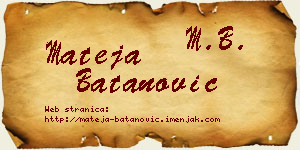 Mateja Batanović vizit kartica